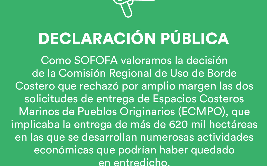 Declaración por rechazo a solicitudes de entrega de Espacios Costeros Marinos de Pueblos Originarios (ECMPO)